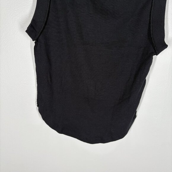 We The Free Women M Black Ribbed Casual Crew Neck Kate Tank Top NWOT - Picture 4 of 11